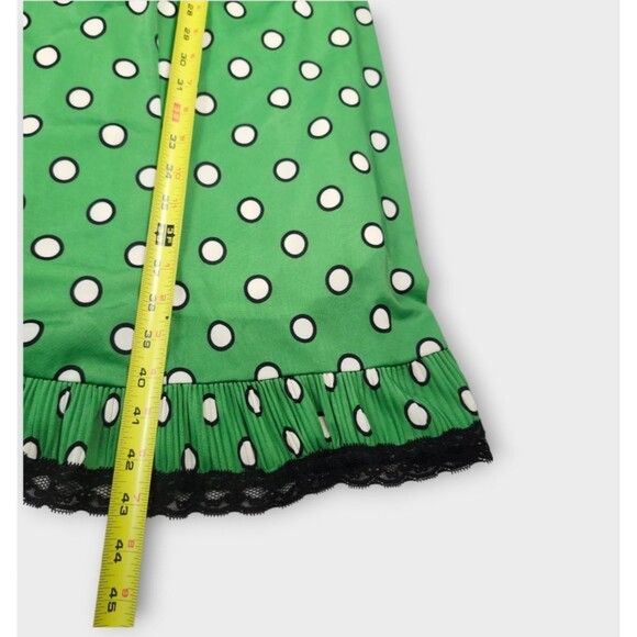 Jean Paul Gaultier Target Slip Dress In Green Polka Dot Black Lace - XL - Picture 10 of 15